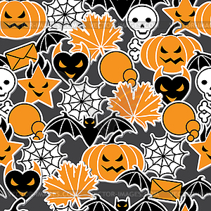 Background of Halloween-related objects - vector image