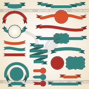 Set of retro ribbons and labels.  - vector image