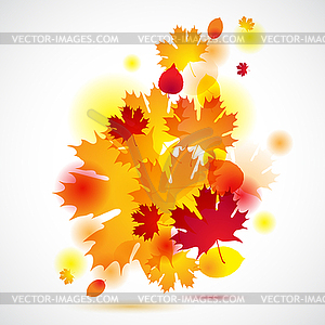 Autumn background with yellow leaves.  - vector clip art