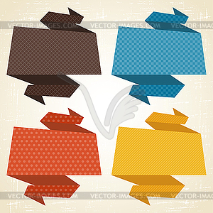 Origami background. Banner and speech bubbles - vector clipart