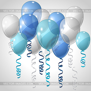 Стильный фон с взлетающими воздушными шариками - цветной векторный клипарт
