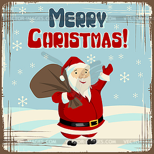 Рождественский фон с Санта проведение большой мешок - изображение в формате EPS