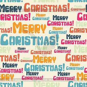 Seamless pattern with colored Merry Christmas - vector image