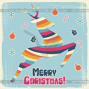 Рождественские фон с стилизованные прыжки оленя - изображение в векторном формате