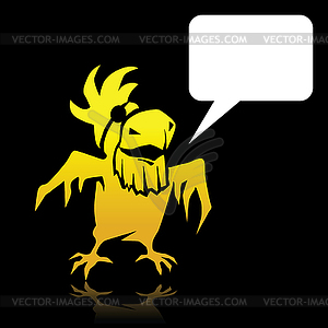 Злой мультяшный желтая пиратский попугай с пространством для - изображение в векторе / векторный клипарт