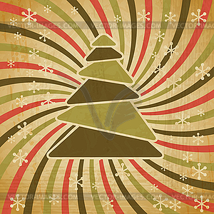 Vintage Christmas background in retro style - vector image