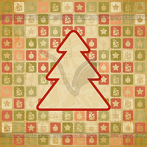 Vintage Christmas background in retro style - vector clip art