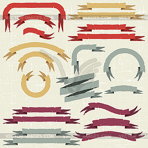 Set of retro ribbons and labels.  - vector image