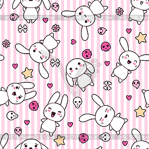 Seamless pattern with doodle. kawaii - royalty-free vector image