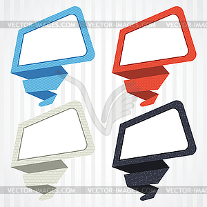 Origami background. Banner and speech bubbles - vector clipart