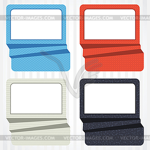 Origami background. Banner and speech bubbles - vector image