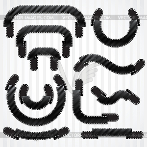 Set of black ribbons and banners.  - vector clip art