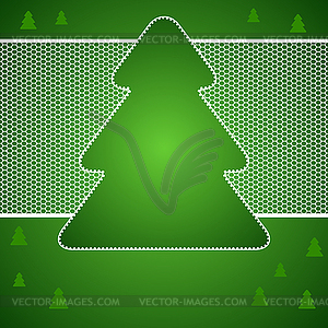 Christmas background with tree of lace - vector image