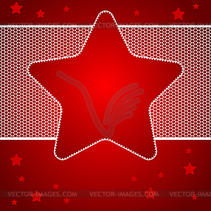 Christmas background with star of lace - vector clip art