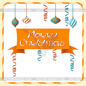 Merry Christmas background in retro style - vector image