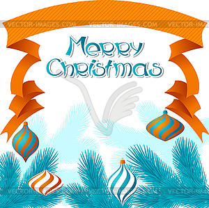 Merry Christmas background in retro style - vector clip art