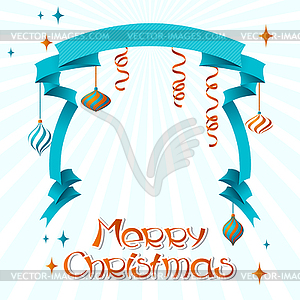 Merry Christmas background in retro style - vector clipart / vector image