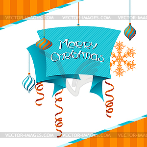 Merry Christmas background in retro style - vector image