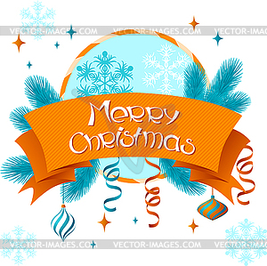 Merry Christmas background in retro style - vector image