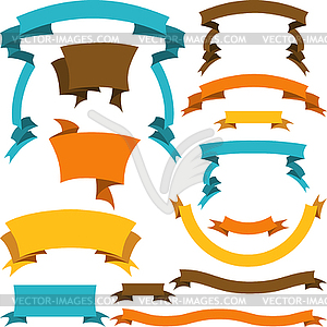 Set of retro ribbons and labels.  - color vector clipart