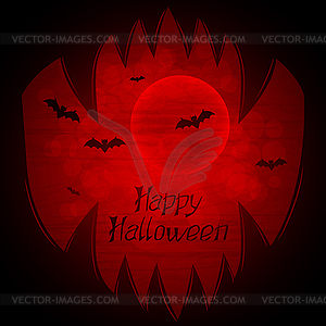 Halloween horor background with sharp teeth - vector image