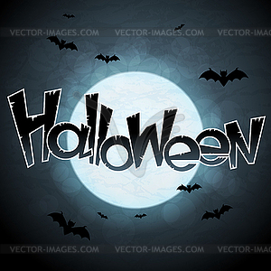 EPS 10 Halloween background with moon and bats - vector clip art