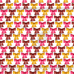 Valentine seamless pattern of glossy bows - vector clipart