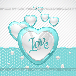 Valentine`s Day background. Gift card and flyer - color vector clipart