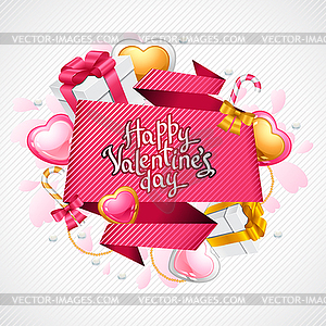 День Святого Валентина фон. Оригами речи пузырь - векторный клипарт EPS