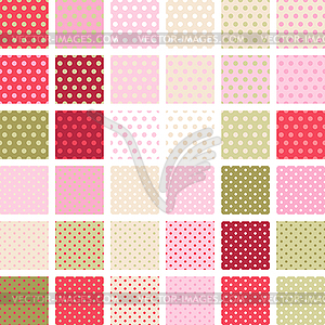 Seamless abstract retro pattern. Set of 36 polka - vector image