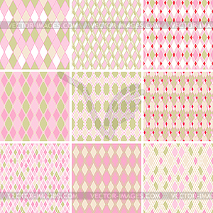 Seamless abstract retro pattern. Set of 9 - vector clipart