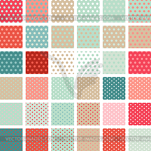 Seamless abstract retro pattern. Set of 36 polka - vector clip art