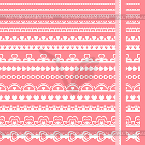 Set of lace paper punch borders - vector clipart