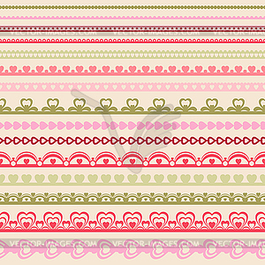 Set of lace paper punch borders - vector image