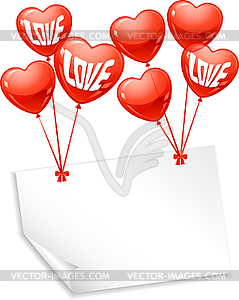 Air balloons in shape of heart - vector clipart