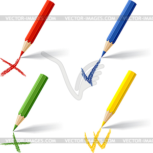 Collection of colored pencils - vector clipart