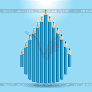 Background with blue pencils. Vector concept. - vector image