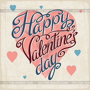 Retro background of vintage design with hearts - vector image