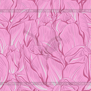 Tulips. (Seamless flowers pattern) - vector image