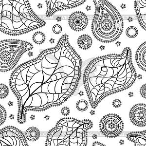 Листья. (Seamless Pattern) - изображение в векторном формате