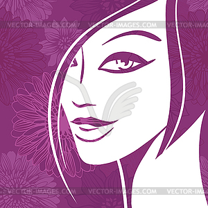 Abstract girl portrait. Beautiful woman silhouette - stock vector clipart