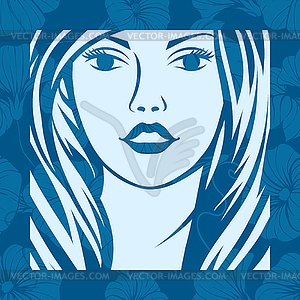 Abstract girl portrait. Beautiful woman silhouette - vector image