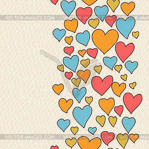 Valentine`s day lovely seamless texture with cute - vector clipart