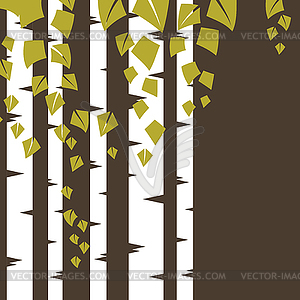 Background with birch branches - vector clip art