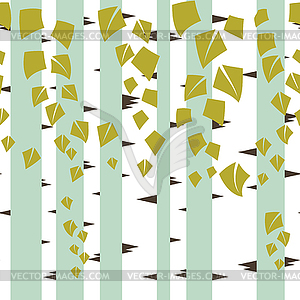 Seamless texture with green trees of birch - vector clipart