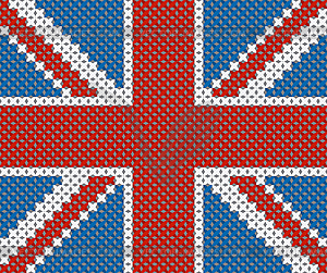 Great Britain flag background made with embroidery - vector image