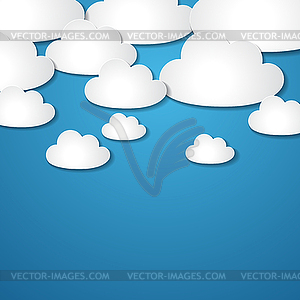 Paper clouds background - vector image