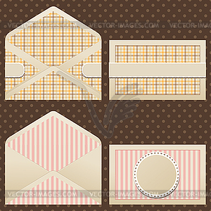 Collection of old vintage envelopes - vector image