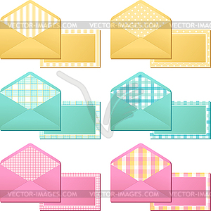 Collection of old vintage envelopes - vector image