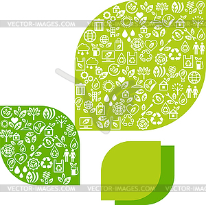 Abstract background of eco web icons - vector clipart